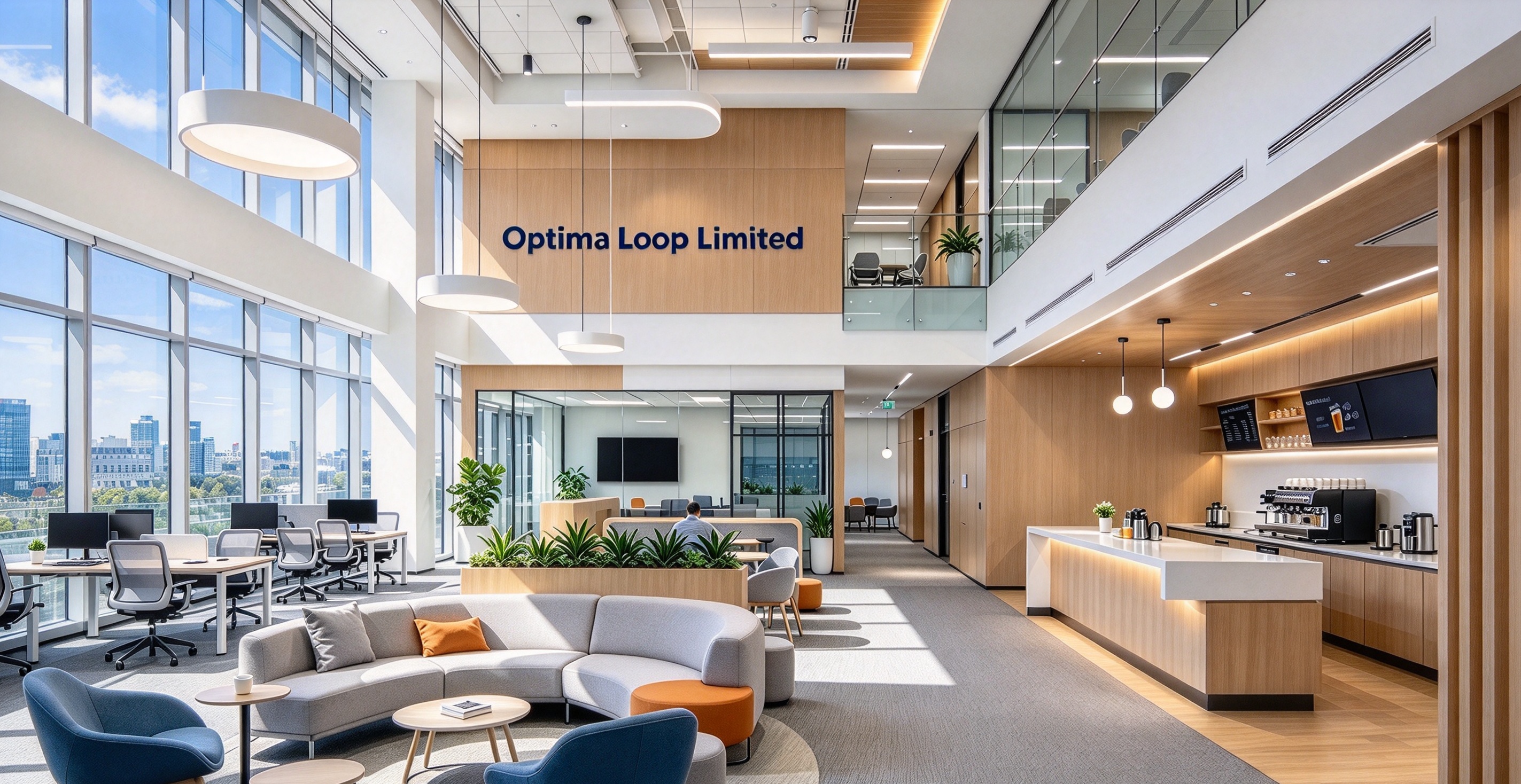 Modern corporate office workspace