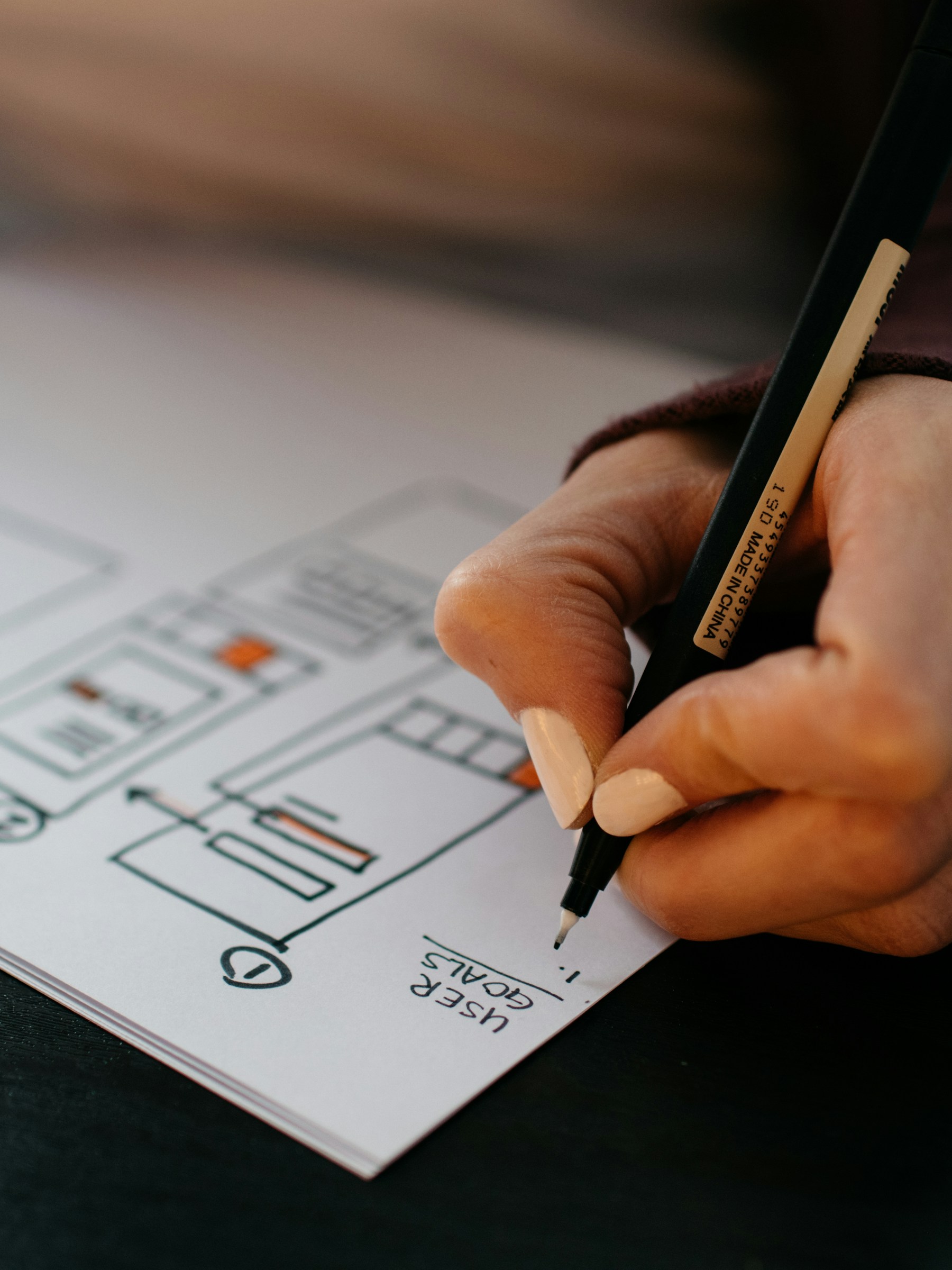 Designer working on interface design